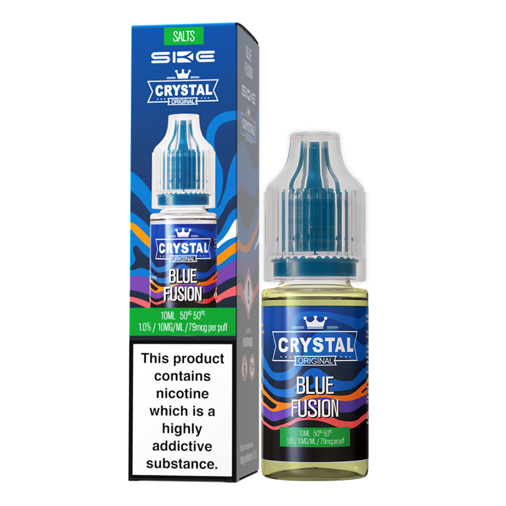 SKE - Crystal Original Nicotine Salts E-Liquids 10ml Single Bottle 10mg / 20mg Nic Salt - BLUE FUSION
