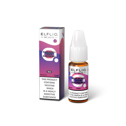 Elfliq BLUEBERRY SOUR RASPBERRY 10ml Elfbar Nicotine Salts E-Liquid 5mg / 10mg / 20mg Nic Salt