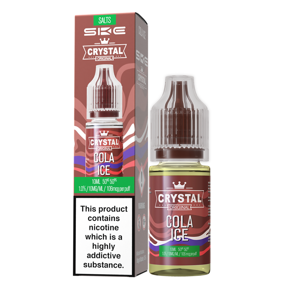 SKE - Crystal Original Nicotine Salts E-Liquids 10ml Single Bottle 10mg / 20mg Nic Salt - COLA ICE