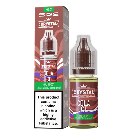SKE - Crystal Original Nicotine Salts E-Liquids 10ml Single Bottle 10mg / 20mg Nic Salt - COLA ICE
