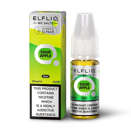 Elfliq SOUR APPLE 10ml Elfbar Nicotine Salts E-Liquid 5mg / 10mg / 20mg Nic Salt