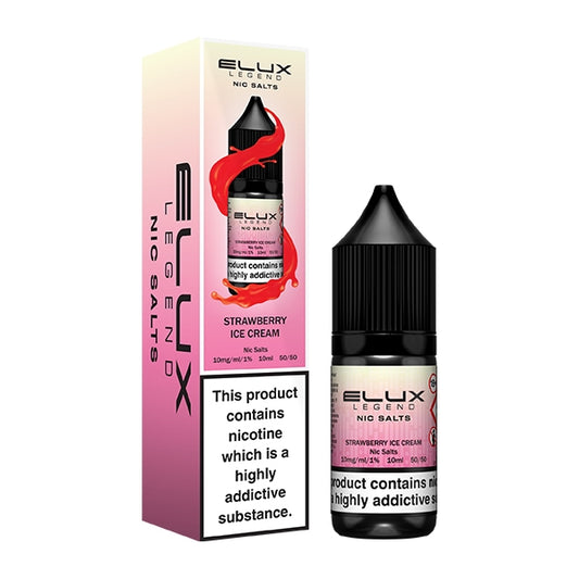 Elux Legend 10ml Nicotine Salt E-Liquid STRAWBERRY ICE CREAM 10mg / 20mg Nic Salts