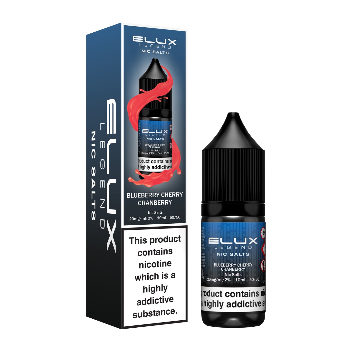 Elux Legend 10ml Nicotine Salt E-Liquid BLUEBERRY CHERRY CRANBERRY 10mg / 20mg Nic Salts