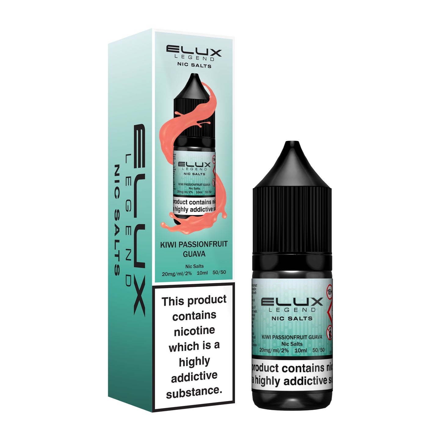 Elux Legend 10ml Nicotine Salt E-Liquid KIWI PASSION FRUIT GUAVA 10mg / 20mg Nic Salts