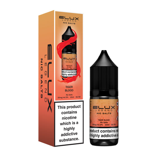 Elux Legend 10ml Nicotine Salt E-Liquid TIGER BLOOD 10mg / 20mg Nic Salts
