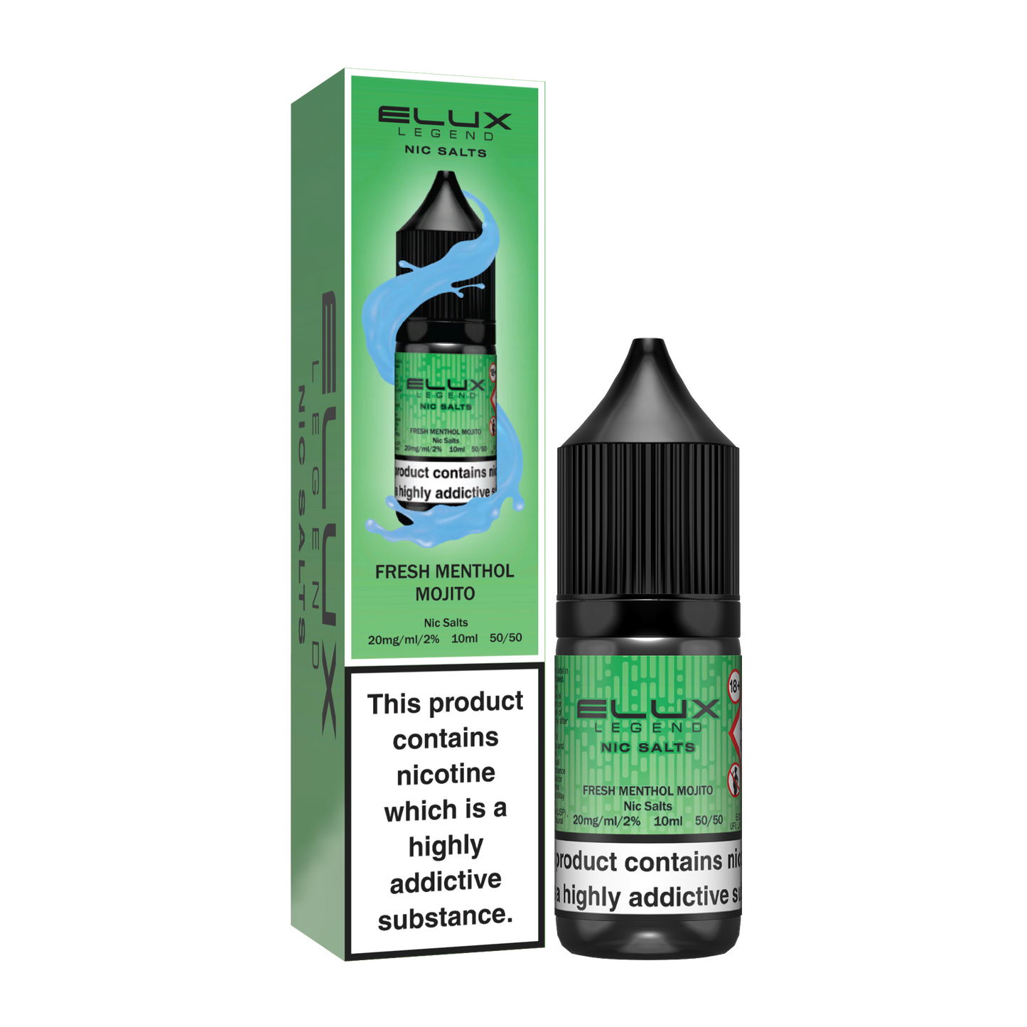 Elux Legend 10ml Nicotine Salt E-Liquid FRESH MENTHOL MOJITO 10mg / 20mg Nic Salts