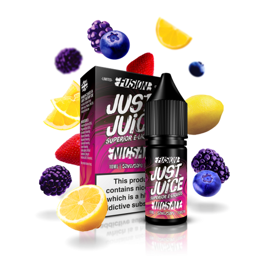 Just Juice Nic Salts 10ml 11mg / 20mg - FUSIONS BERRY BURST & LEMONADE