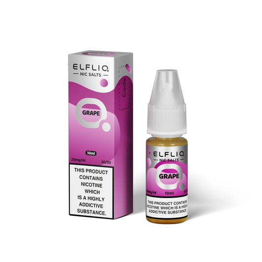 Elfliq GRAPE 10ml Elfbar Nicotine Salts E-Liquid 5mg / 10mg / 20mg Nic Salt