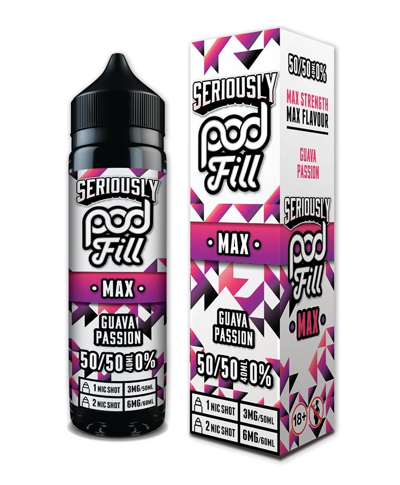 Seriously Pod Fill MAX 50/50 VG/PG 40ml Shortfill E-liquid Zero Nic 0mg - GUAVA PASSION