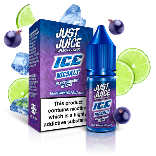 Just Juice Ice Nic Salts 10ml 11mg / 20mg - BLACKCURRANT & LIME (ICE)