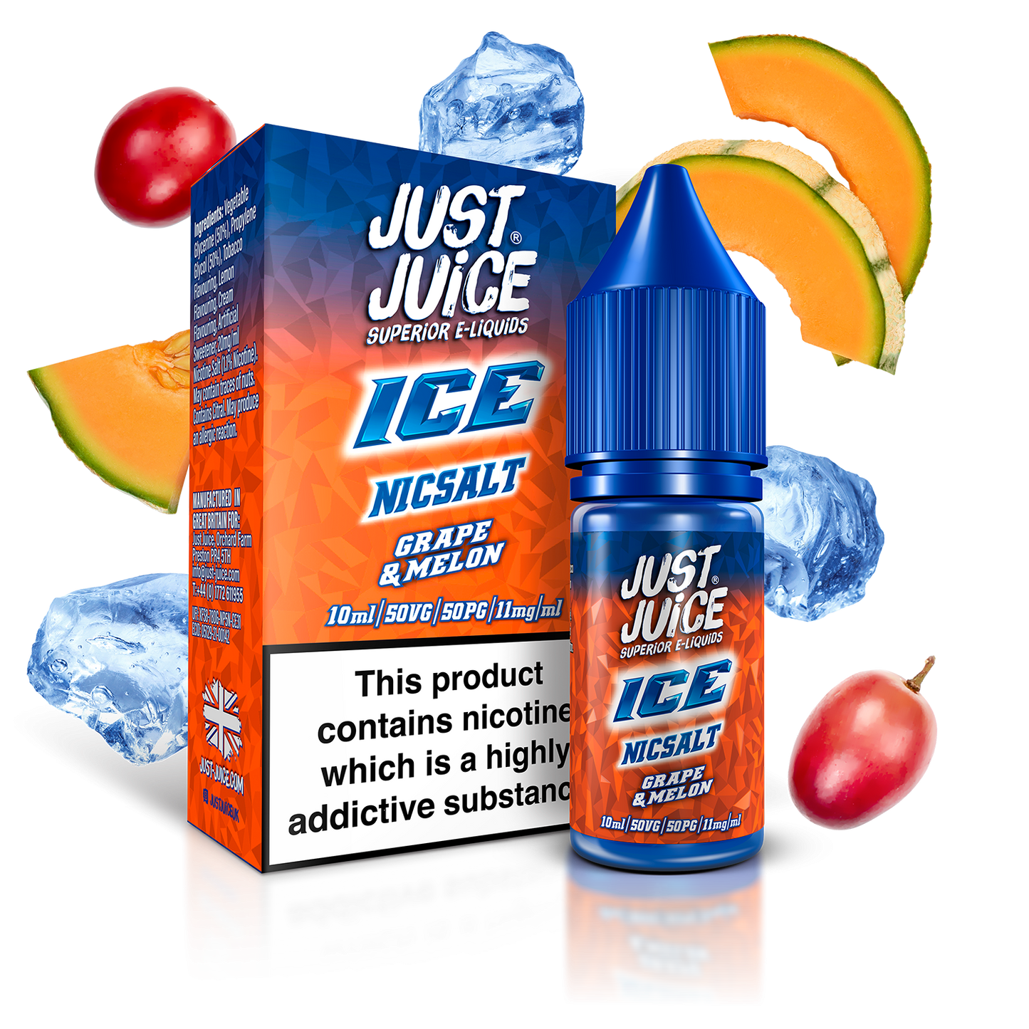 Just Juice Ice Nic Salts 10ml 11mg / 20mg - GRAPE & MELON (ICE)