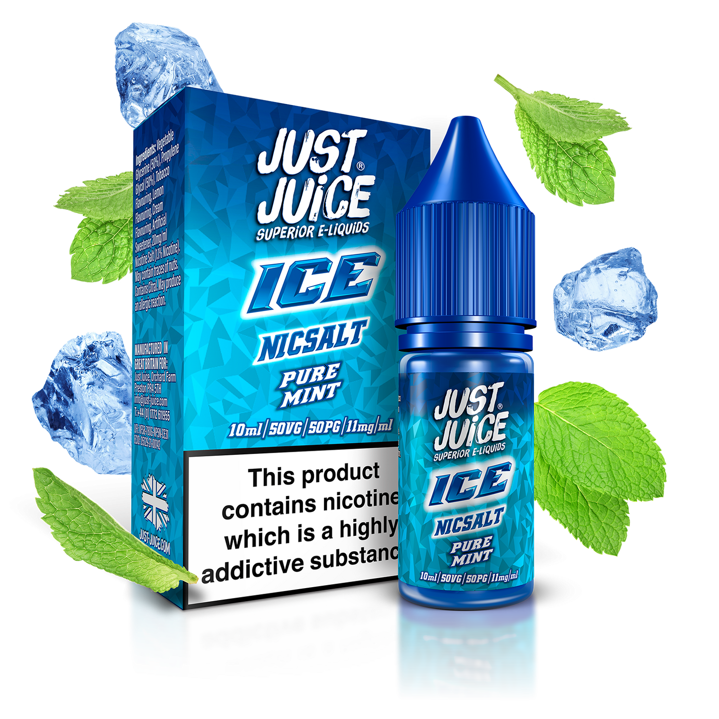 Just Juice Ice Nic Salts 10ml 11mg / 20mg - PURE MINT (ICE)