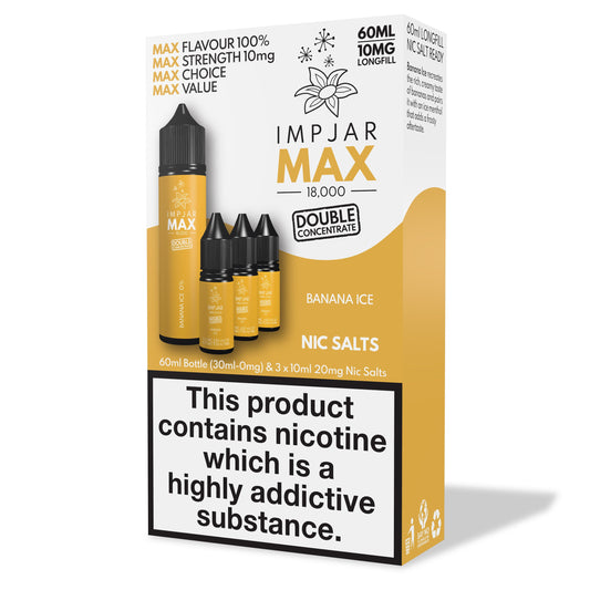 IMPJAR MAX 18000 50/50 60ml Longfill E-liquid 10mg Nic Salts - BANANA ICE