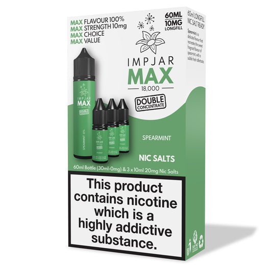 IMPJAR MAX 18000 50/50 60ml Longfill E-liquid 10mg Nic Salts - SPEARMINT
