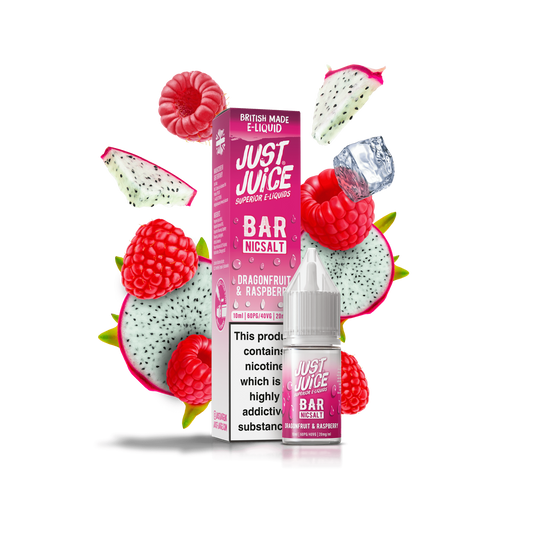 Just Juice Bar Range Nic Salts 10ml 5mg / 10mg / 20mg - DRAGON FRUIT & RASPBERRY