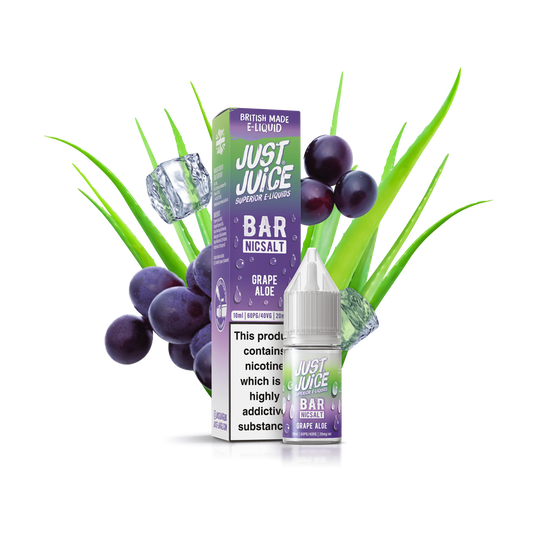 Just Juice Bar Range Nic Salts 10ml 5mg / 10mg / 20mg - GRAPE ALOE