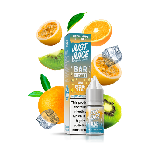 Just Juice Bar Range Nic Salts 10ml 5mg / 10mg / 20mg - KIWI PASSION ORANGE