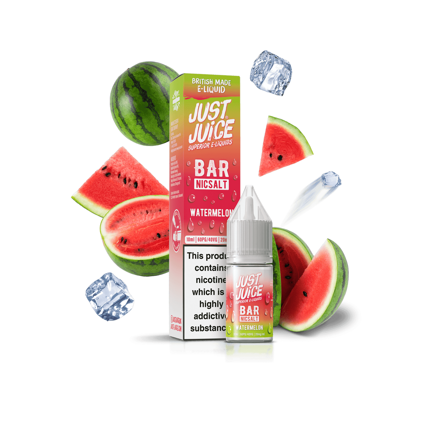 Just Juice Bar Range Nic Salts 10ml 5mg / 10mg / 20mg - WATERMELON
