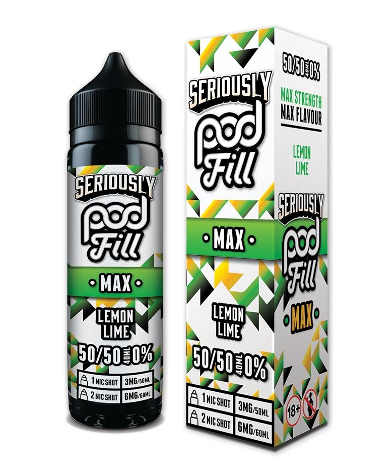 Seriously Pod Fill MAX 50/50 VG/PG 40ml Shortfill E-liquid Zero Nic 0mg - LEMON LIME