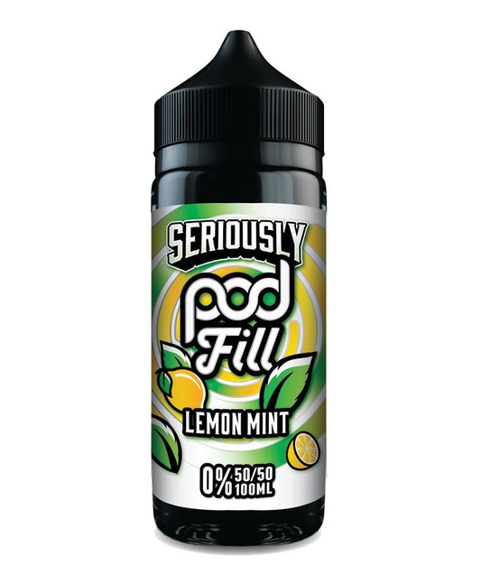 Seriously Pod Fill 50/50 VG/PG 100ml Shortfill E-liquid Zero Nic 0mg - LEMON MINT