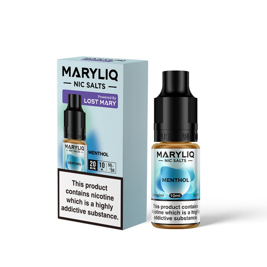 Maryliq MENTHOL 10ml Elfbar Lost Mary Nicotine Salts E-Liquid 10mg / 20mg Nic Salt