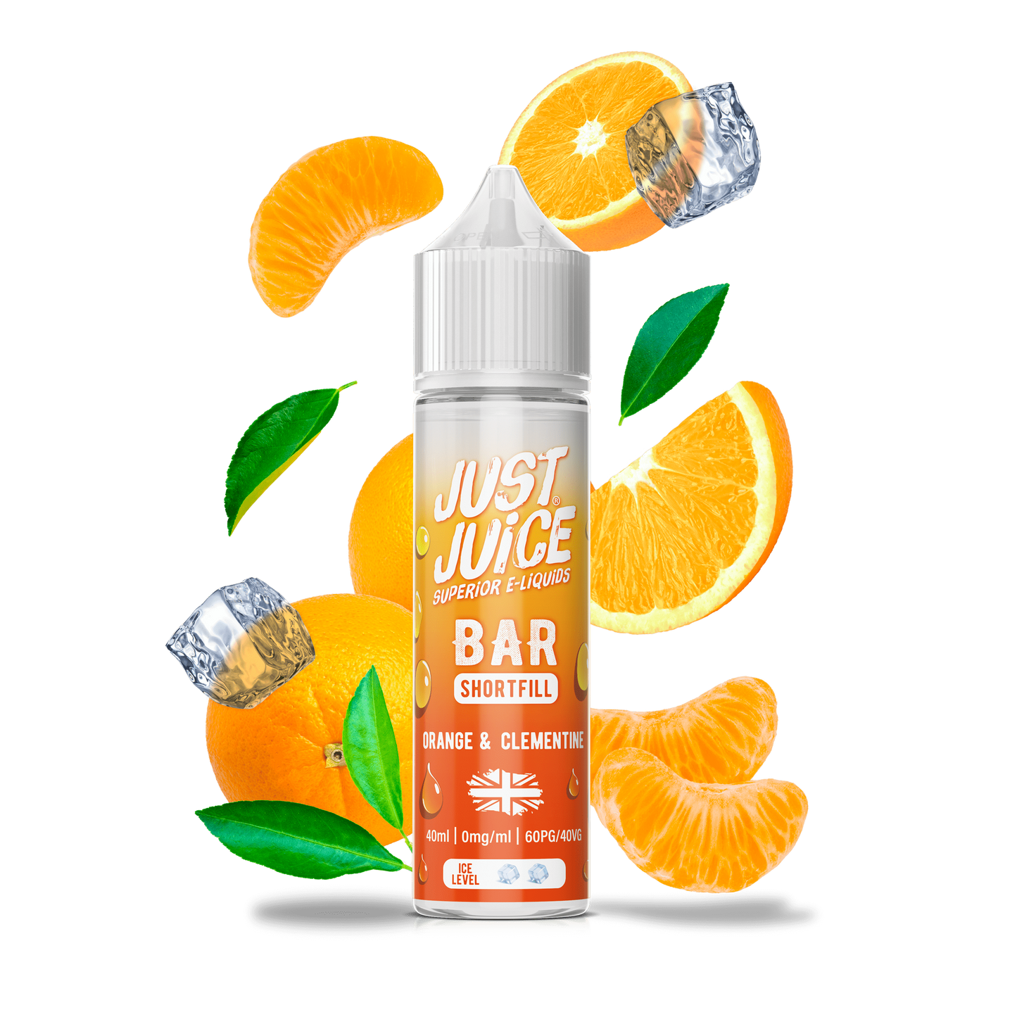 Just Juice 40/60 40ml Bar Pod Shortfill E-liquid Zero Nic 0mg - ORANGE & CLEMENTINE