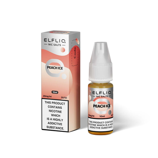 Elfliq PEACH ICE 10ml Elfbar Nicotine Salts E-Liquid 5mg / 10mg / 20mg Nic Salt