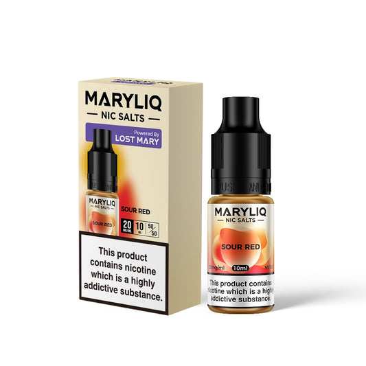 Maryliq SOUR RED 10ml Elfbar Lost Mary Nicotine Salts E-Liquid 10mg / 20mg Nic Salt