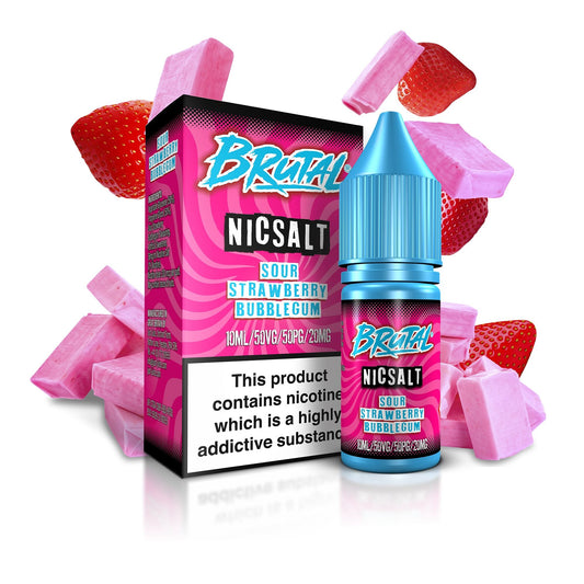 Just Juice Brutal Nic Salts 10ml 11mg / 20mg - SOUR STRAWBERRY BUBBLEGUM