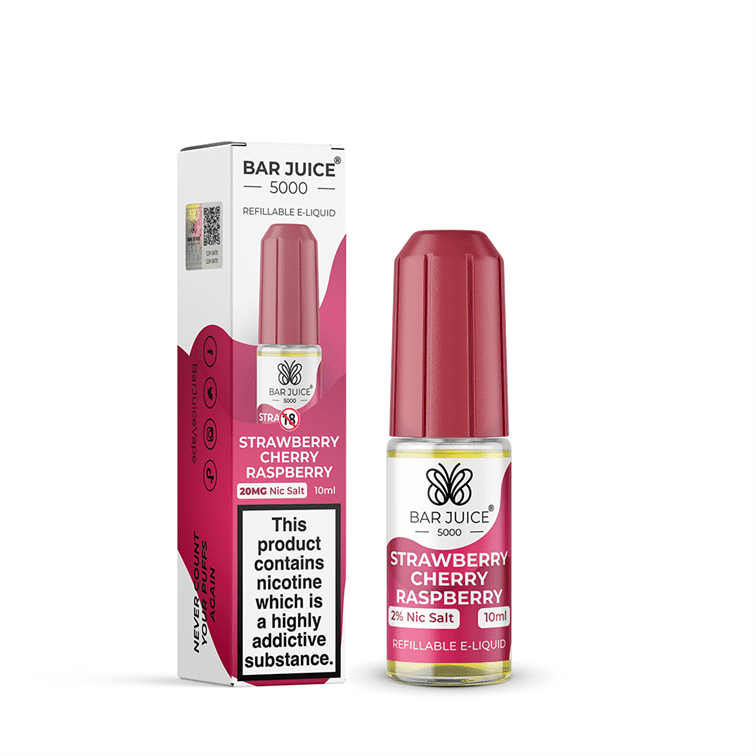 Bar Juice 5000 Nic Salt 10ml Nicotine Salt E-Liquid - STRAWBERRY CHERRY RASPBERRY