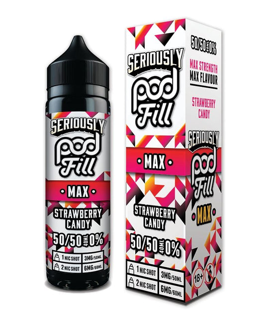 Seriously Pod Fill MAX 50/50 VG/PG 40ml Shortfill E-liquid Zero Nic 0mg - STRAWBERRY CANDY