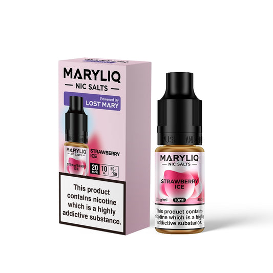Maryliq STRAWBERRY ICE 10ml Elfbar Lost Mary Nicotine Salts E-Liquid 10mg / 20mg Nic Salt