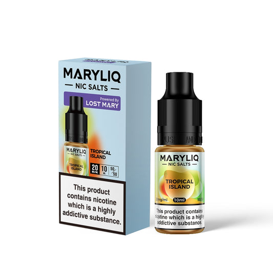 Maryliq TROPICAL ISLAND 10ml Elfbar Lost Mary Nicotine Salts E-Liquid 10mg / 20mg Nic Salt