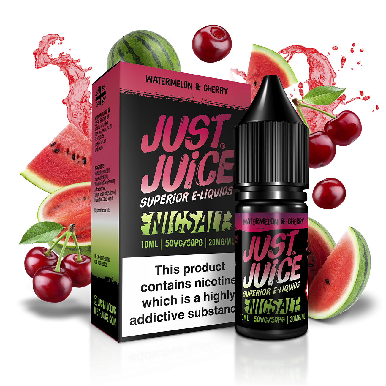 Just Juice Nic Salts 10ml 11mg / 20mg - WATERMELON & CHERRY