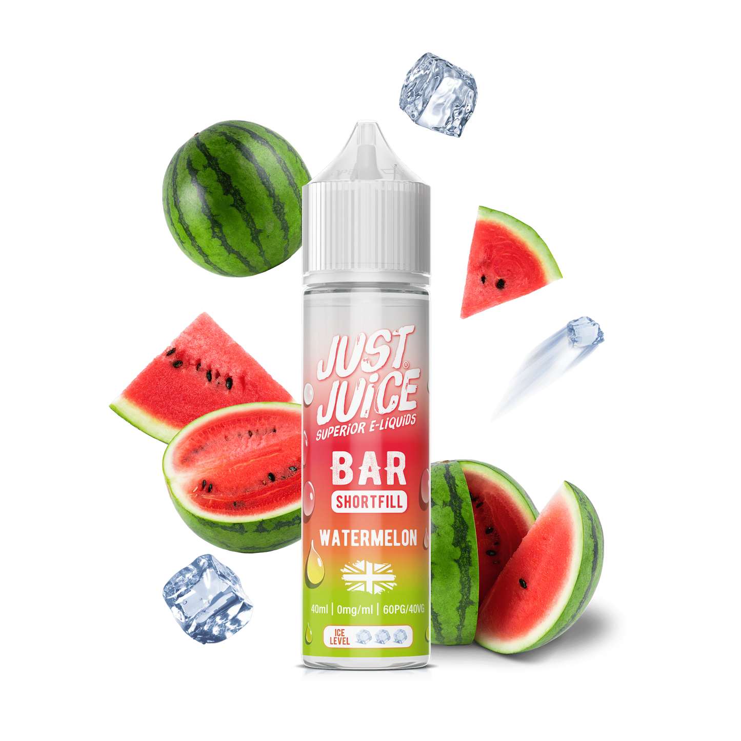 Just Juice 40/60 40ml Bar Pod Shortfill E-liquid Zero Nic 0mg - WATERMELON
