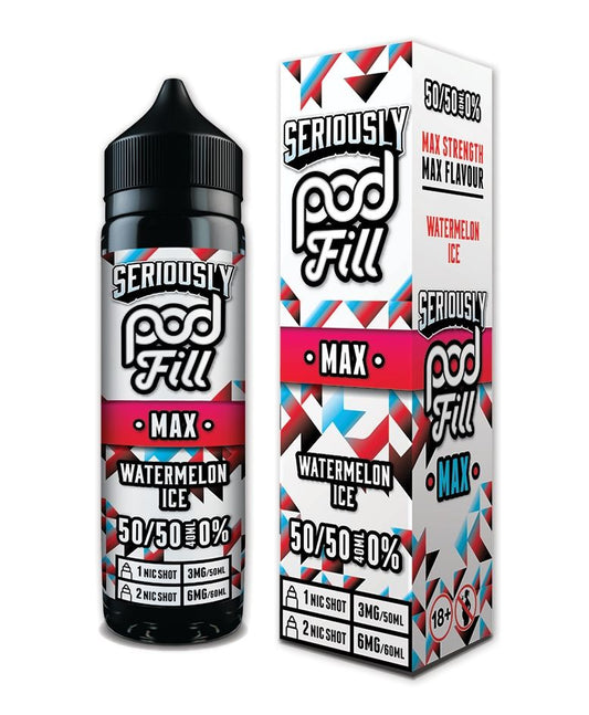 Seriously Pod Fill MAX 50/50 VG/PG 40ml Shortfill E-liquid Zero Nic 0mg - WATERMELON ICE