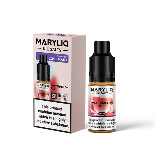 Maryliq WATERMELON ICE 10ml Elfbar Lost Mary Nicotine Salts E-Liquid 10mg / 20mg Nic Salt