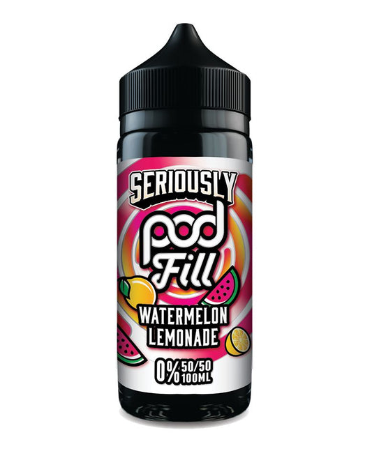 Seriously Pod Fill 50/50 VG/PG 100ml Shortfill E-liquid Zero Nic 0mg - WATERMELON LEMONADE