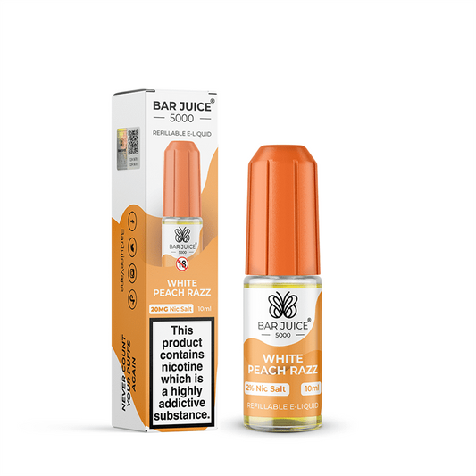 Bar Juice 5000 Nic Salt 10ml Nicotine Salt E-Liquid - WHITE PEACH RAZZ